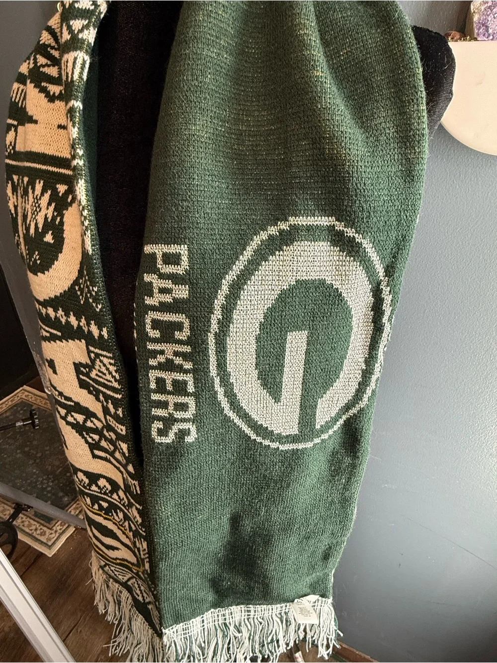 Forever Collectibles Green & Cream  Green Bay Packers Knit Scarf